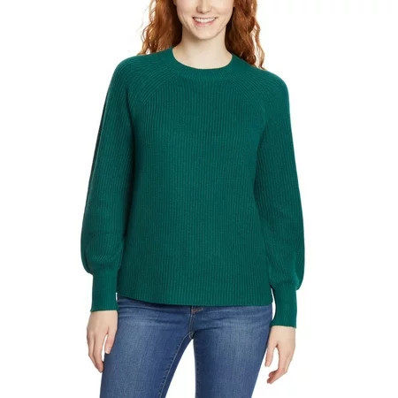 Jessica Simpson Women s Bell Sleeve Soft Rib Knit Top Relaxed Fit Sweater (Green Small) | Walmart (US)