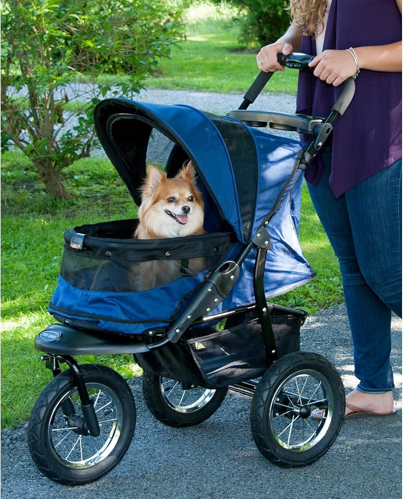 Pet Gear No-Zip Jogger Pet Stroller for Cats/Dogs, Zipperless Entry, Airless Tires, Easy One-Hand... | Amazon (US)