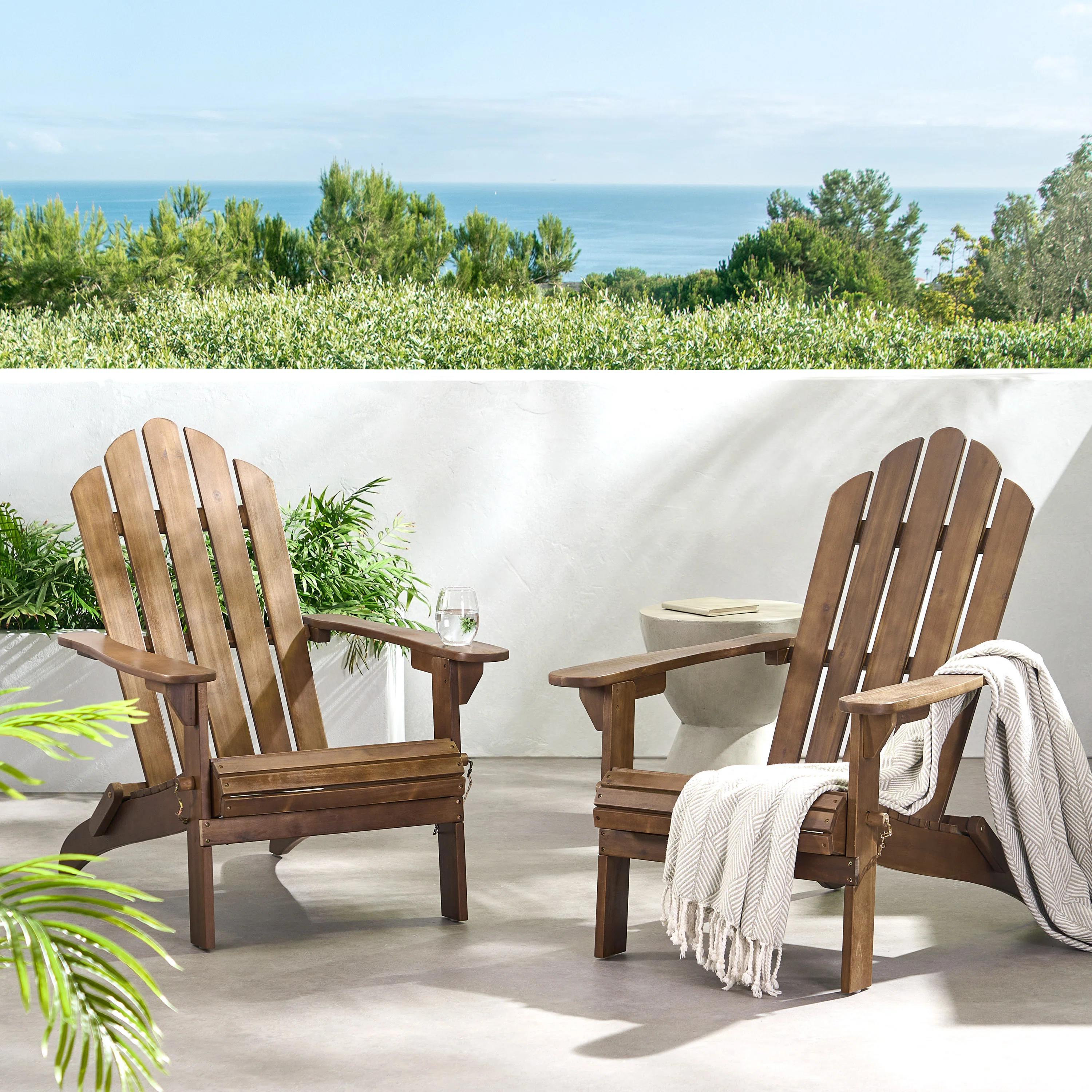 Lilwenn Foldable Outdoor Adirondack Chair (Set of 2) | Wayfair North America