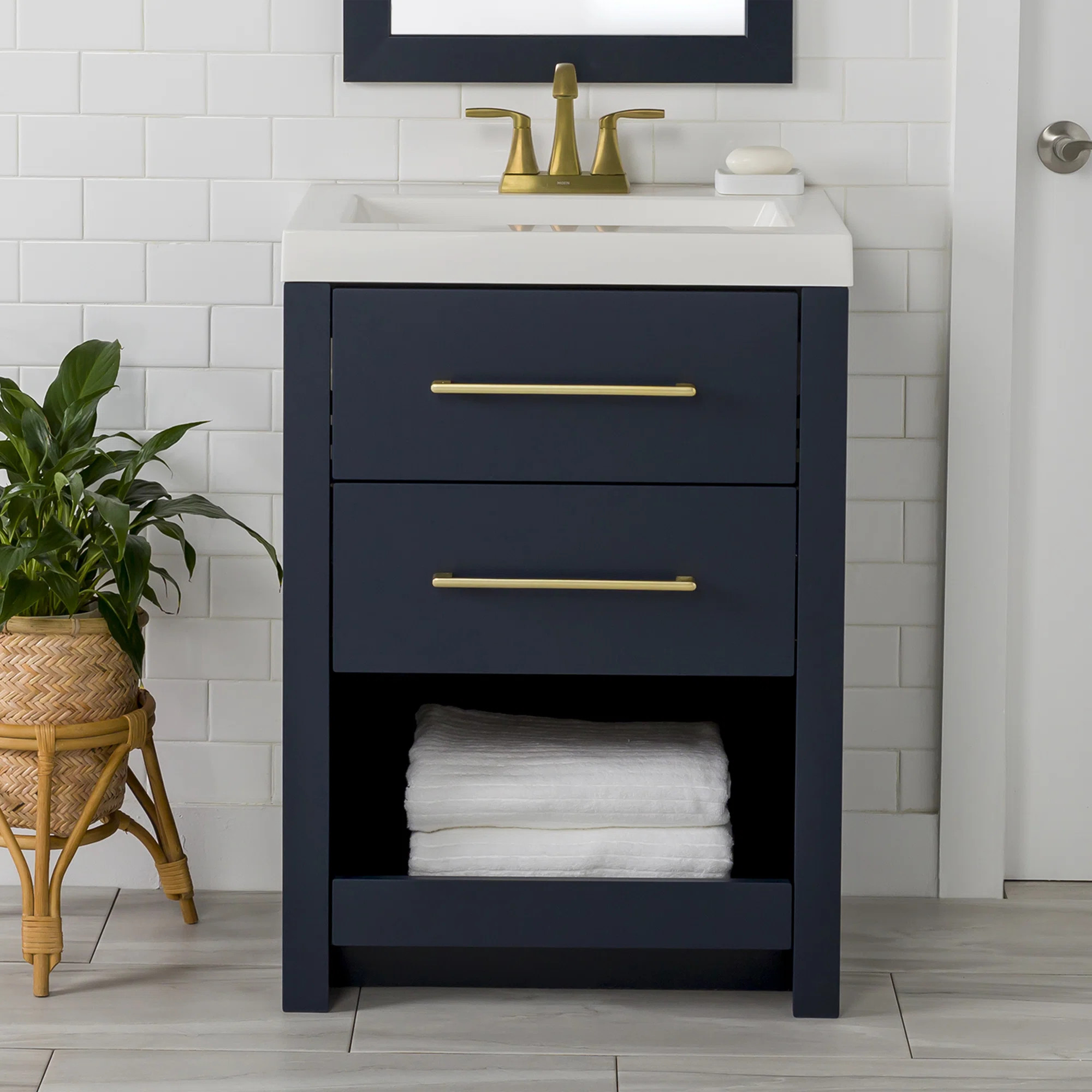 24.5" Single Bathroom Vanity With Cultured Marble Top | Wayfair North America