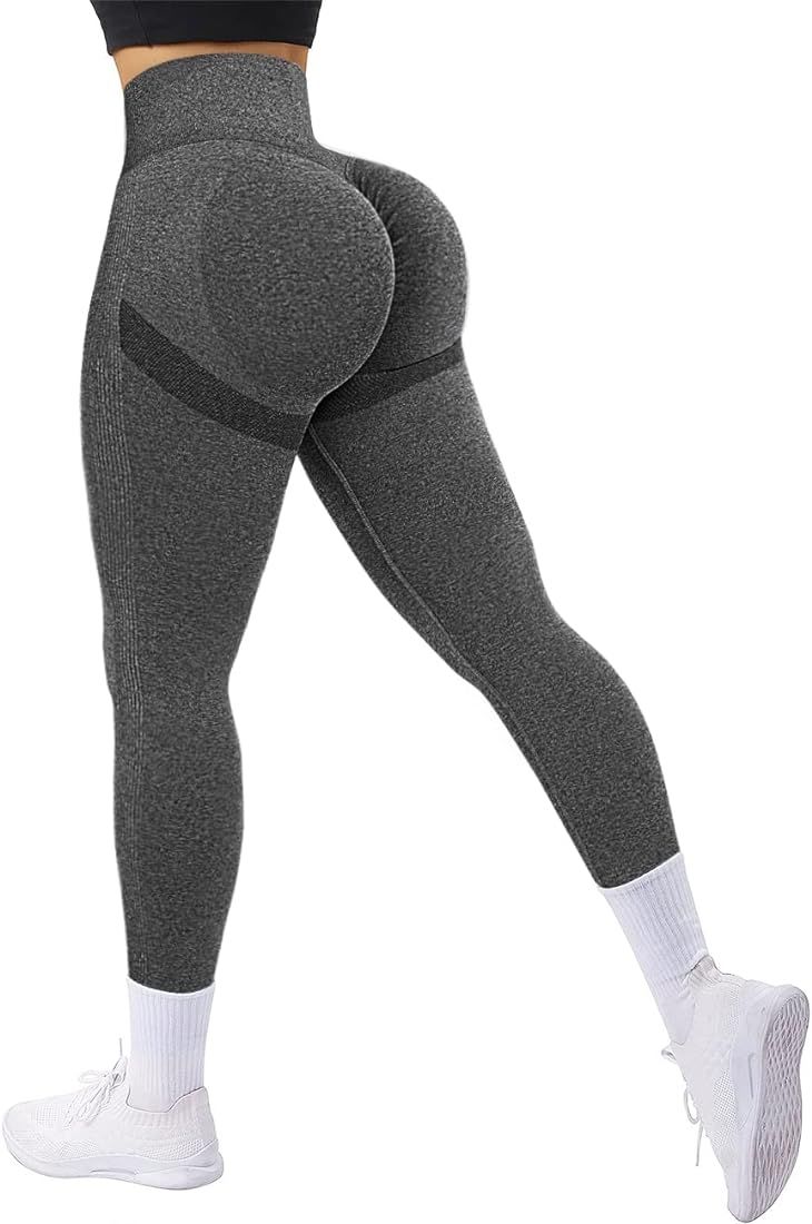 A AGROSTE Scrunch Butt Lifting Seamless Leggings for Women Booty High Waisted Workout Yoga Pants Con | Amazon (US)