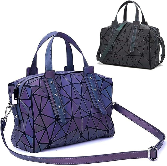 Handbags Womens Geometric Luminous Purse bags Ladies Top Handle Satchel Bags | Amazon (US)