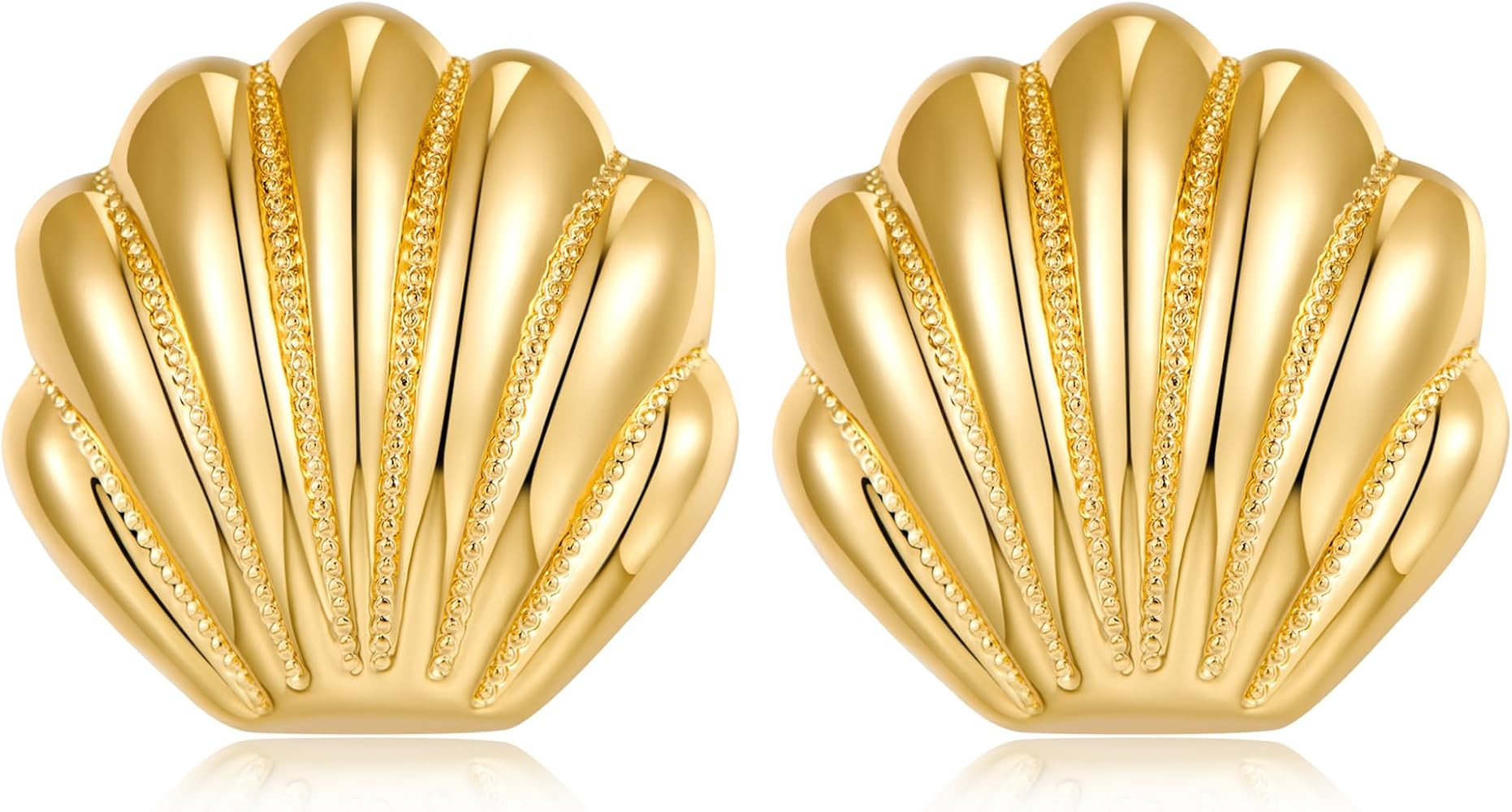 Amazon.com: YUJIE Gold Seashell Earrings Gold Statement Earrings for Women Summer Jewelry: Clothi... | Amazon (US)