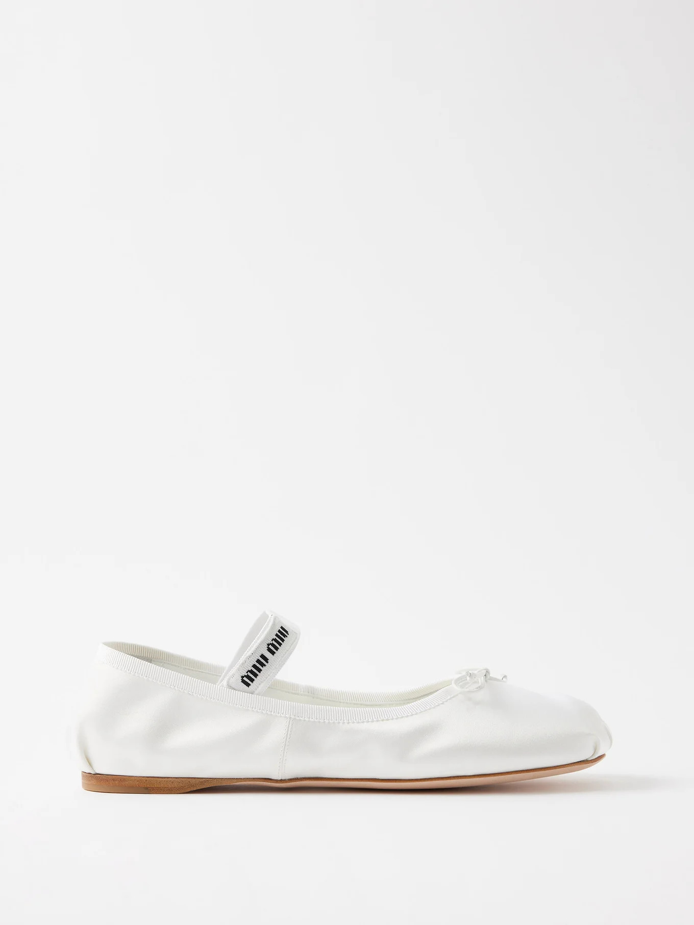 Satin ballet flats | Miu Miu | Matches (UK)