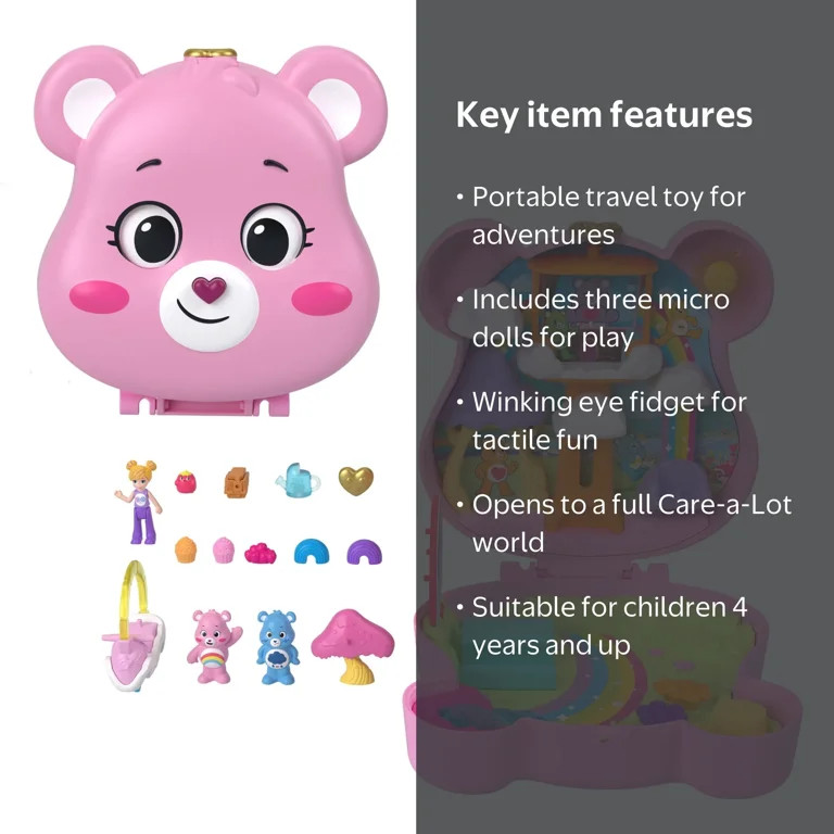 Polly Pocket x Care Bears Dolls & Playset with Toy Car and Themed Accessories, Compact Travel Toy | Walmart (US)