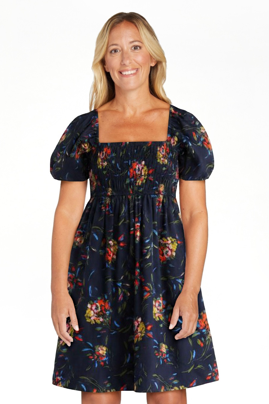 Free Assembly Women's and Women's Plus Puff Sleeve Peasant Mini Dress, Sizes XS to 4X | Walmart (US)
