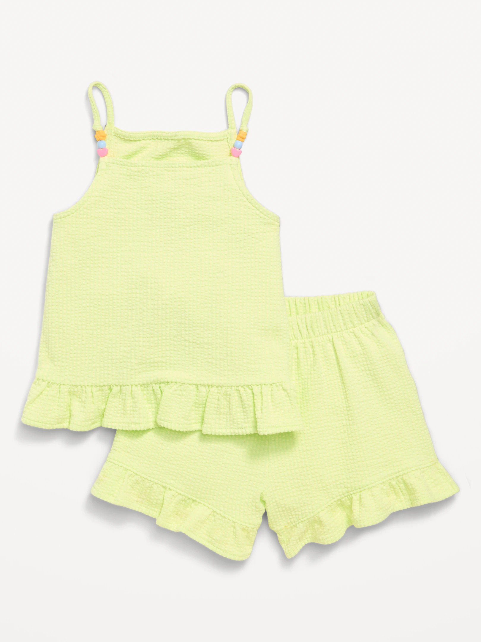 Textured Ruffle-Trim Tank Top and Shorts Set for Toddler Girls | Old Navy (US)