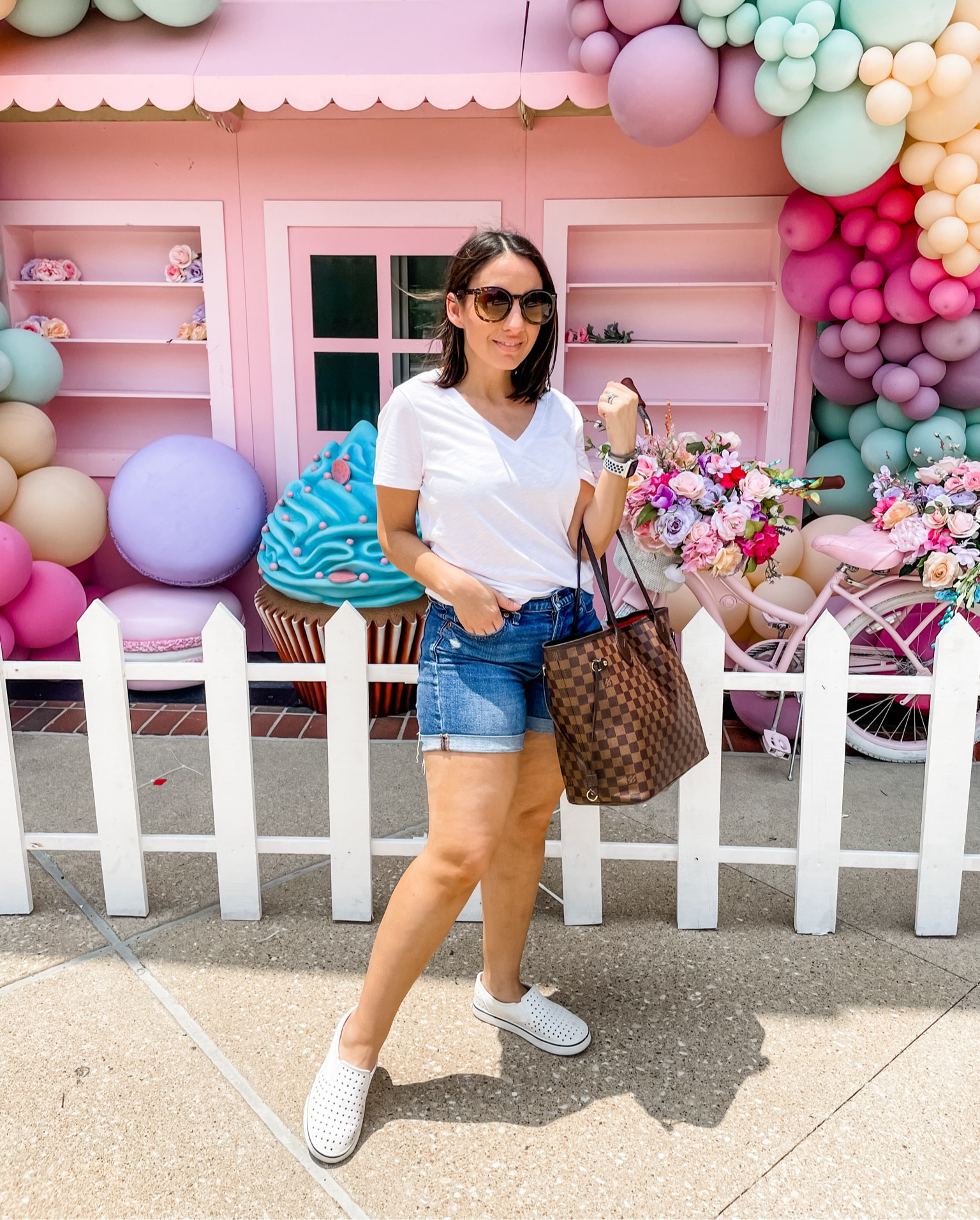 Madewell Sale. 25% off for Madewell Insiders. 
White V-Neck whisper cotton tshirt, jean shorts, and water shoes. 
Basically my uniform for everyday life. 
Petite style 
#ltkpetite

#LTKOver40 #LTKFindsUnder50 #LTKFindsUnder100