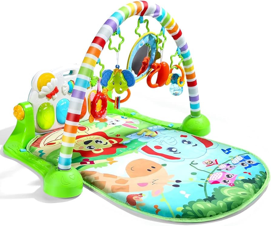 CUTE STONE Baby Gym Play Mat, Play Piano Gym with Tummy Time Activity Mat, Musical Activity Cente... | Amazon (US)