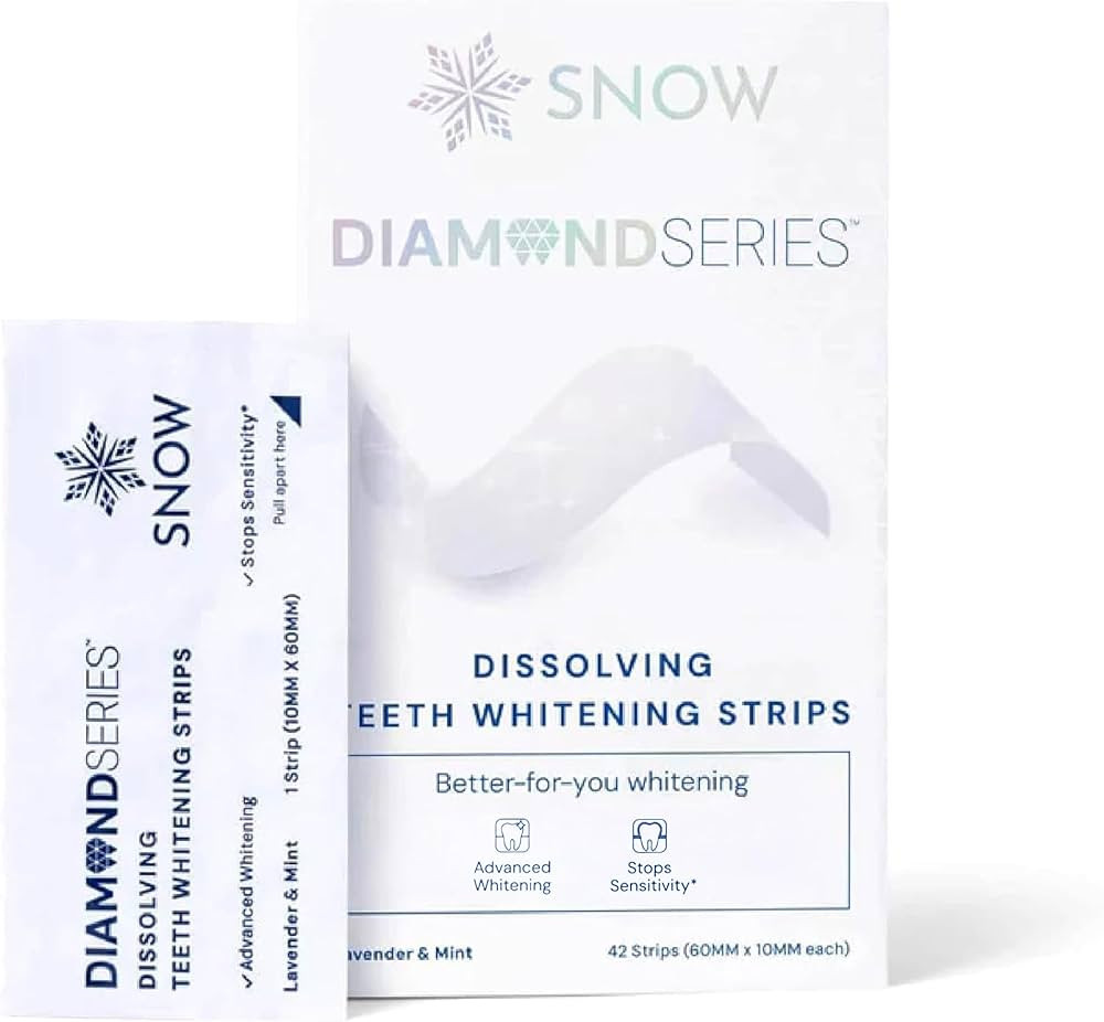 SNOW Diamond Dissolving Teeth Whitening Strips - Gentle & Enamel Safe White Strips for Teeth Whit... | Amazon (US)