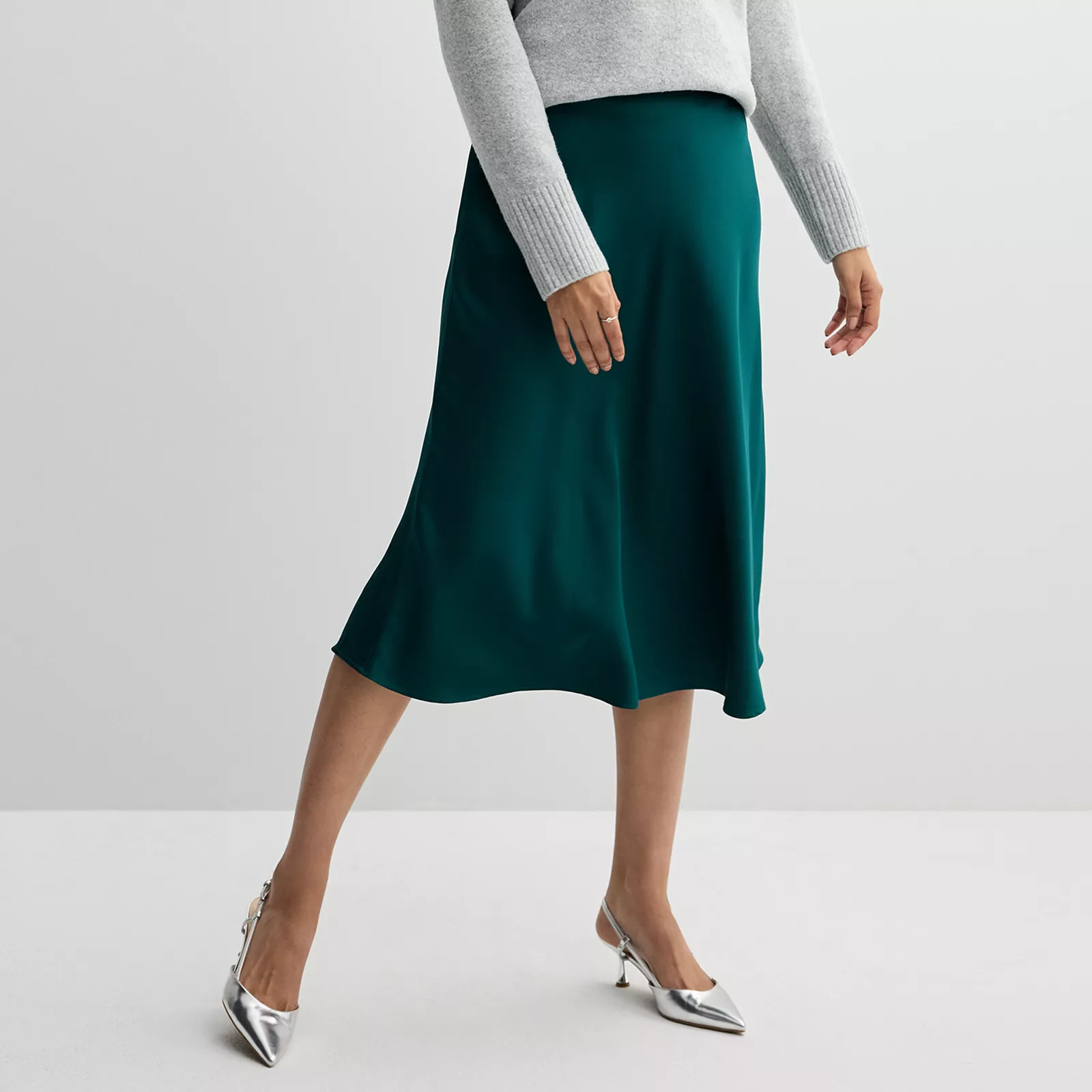 Women's Nine West Satin High Waisted Midi Skirt, Size: XXL, Brazilian Blue | Kohl's