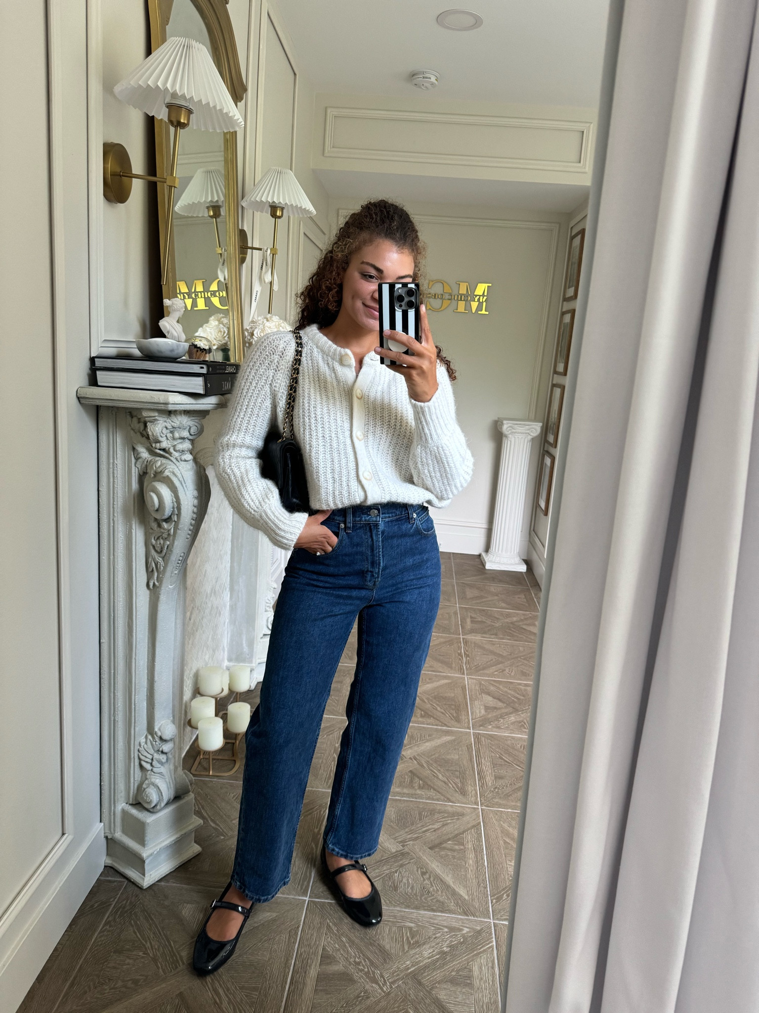 Fall outfit idea: cozy sweater, dark wash jeans, shoulder bag, and Mary Jane flats 

#LTKBacktoSchool #LTKSeasonal