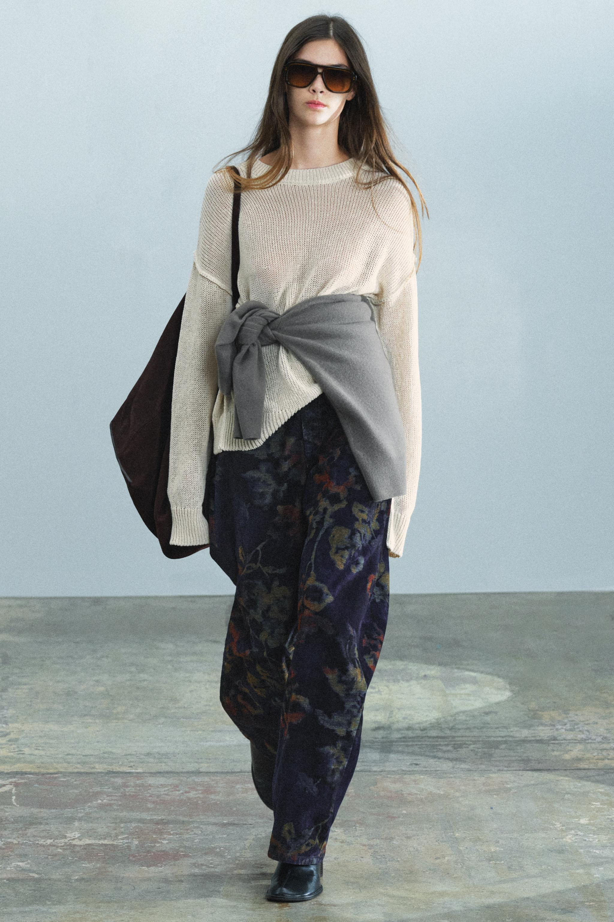 ZW Collection Baggy-Fit Mid-Rise Floral Jeans | Zara US