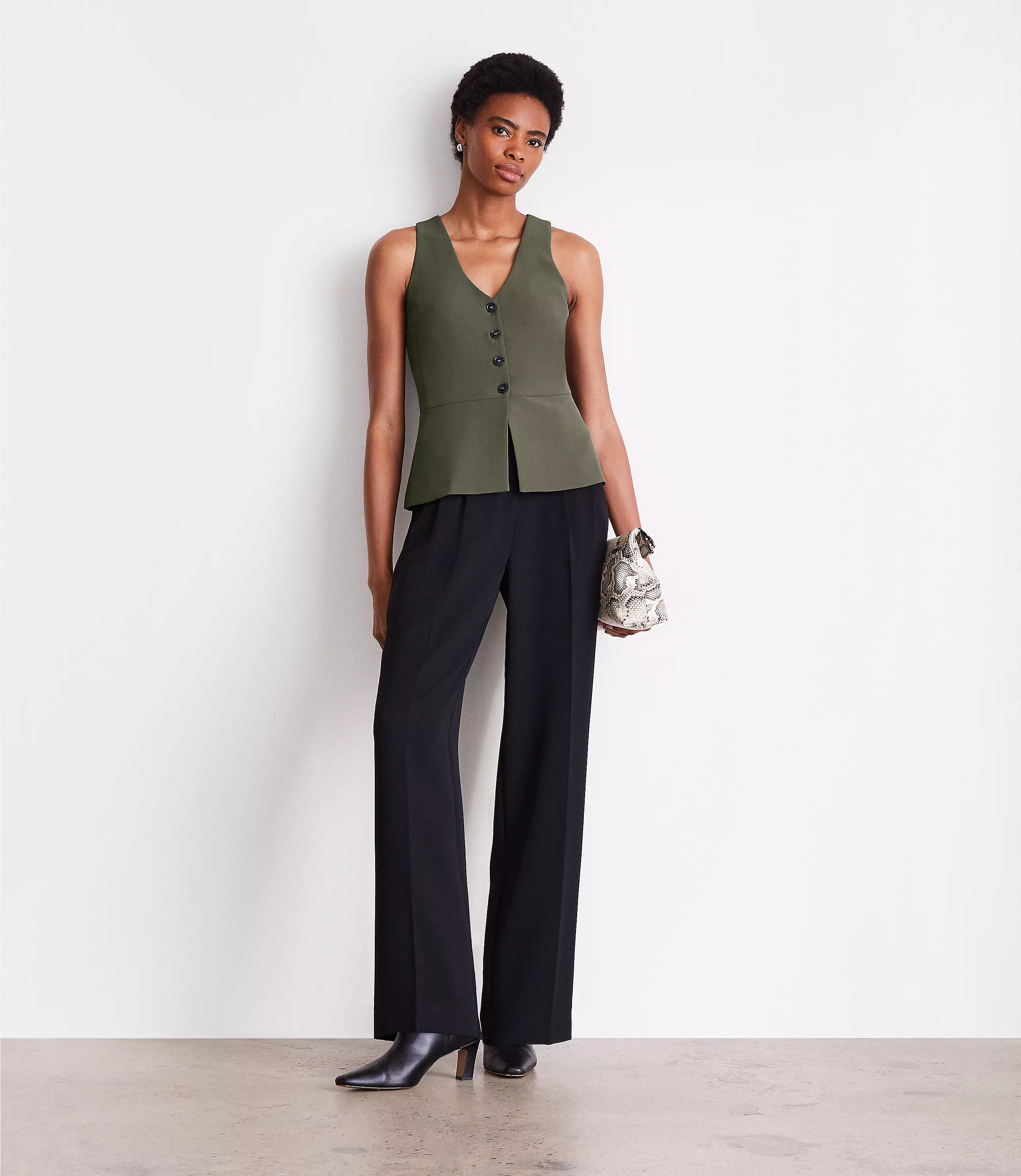 LOFT Versa Crepe Drape Halter Vest | LOFT