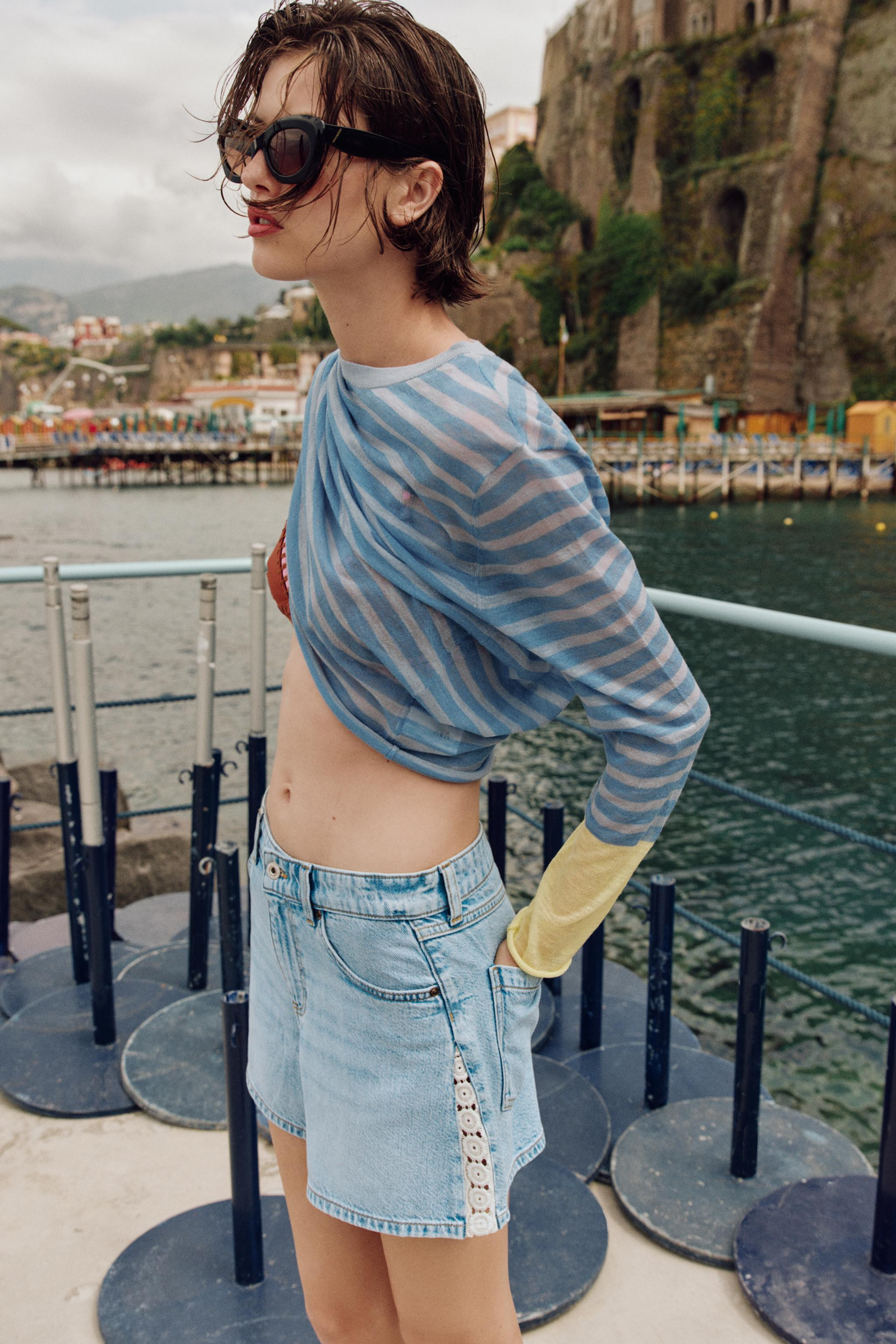 Z1975 CROCHET COMBI SHORTS | Zara UK
