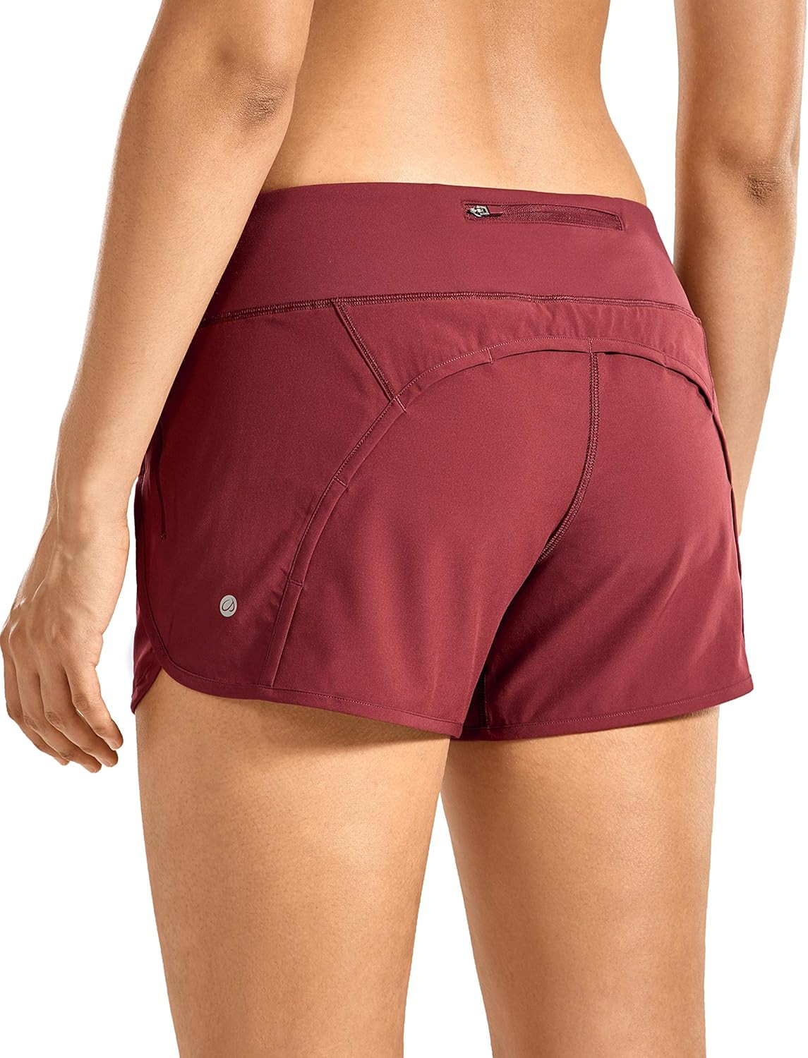 CRZ YOGA Women's Quick-Dry Athletic Sports Running Workout Shorts with Zip Pocket - 4 Inches | Amazon (US)