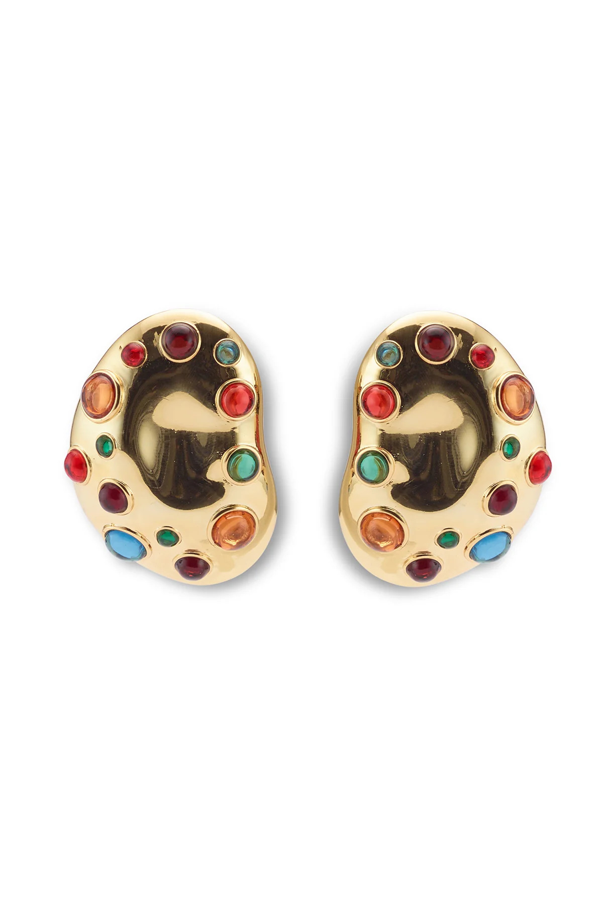 Zoe Bezel Button Clip On Earrings | Lelet NY