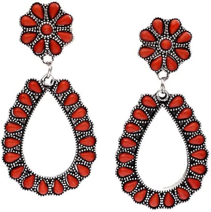 Azusa Sun Vintage Turquoise Earrings Natural Turquoise Stud Earrings Bohemian Retro Western Jewel... | Amazon (US)