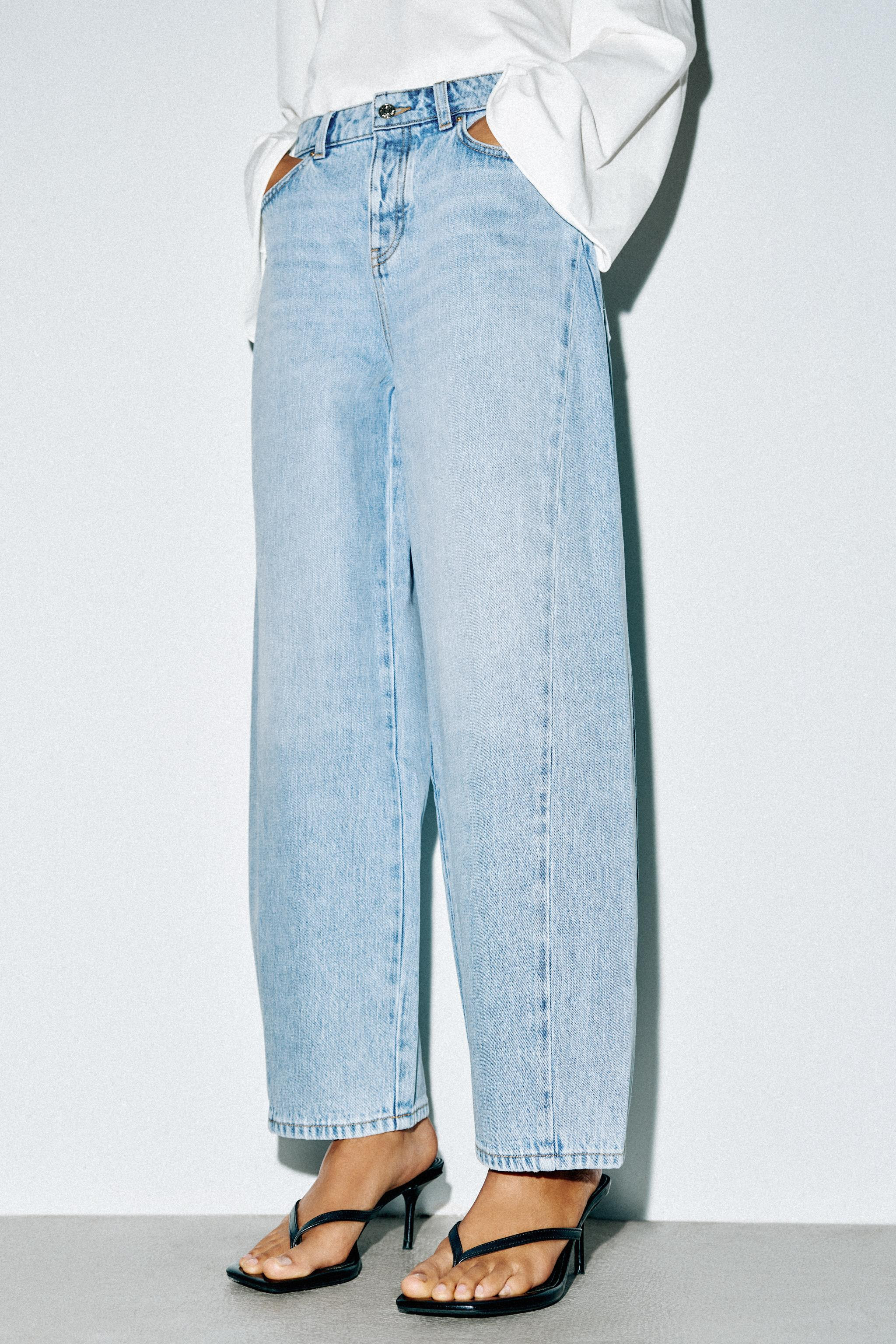 Z1975 HIGH-WAIST SEAMED BARREL JEANS | Zara UK