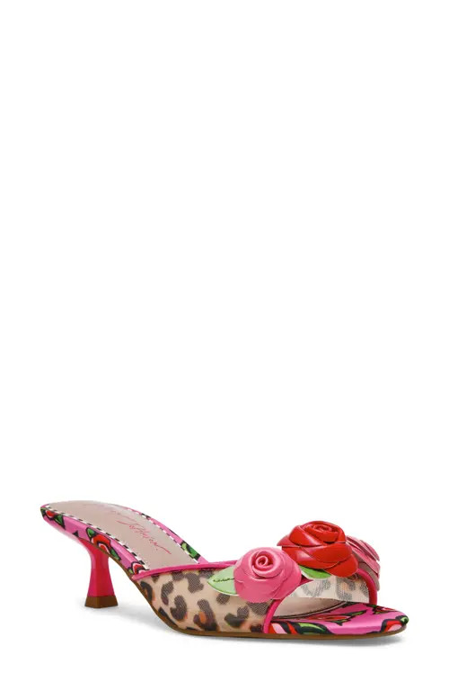 Betsey Johnson Lambert Flower Embellished Sandal in Fushia/rose at Nordstrom, Size 9 | Nordstrom