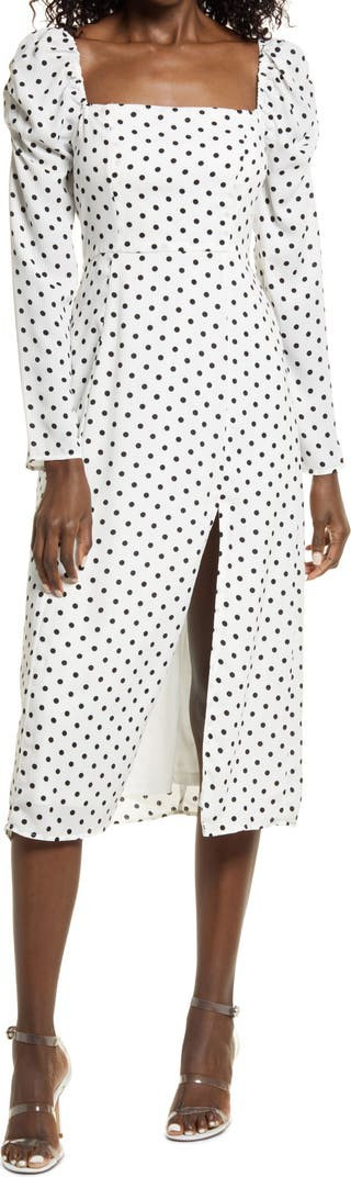 Charmed and Classy Long Sleeve Polka Dot Dress | Nordstrom | Nordstrom