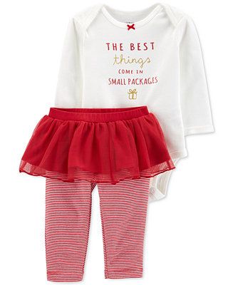 Baby Girls 2-Pc. Holiday Bodysuit & Tutu Pants Set | Macys (US)