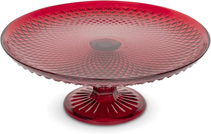 Amici Home Diamond Footed Glass Cake Stand | Round Vintage Style Cake Plate | Serving Platter for... | Amazon (US)