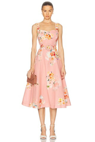 HEMANT AND NANDITA Saba Buckle Long Dress in Peach | FWRD 