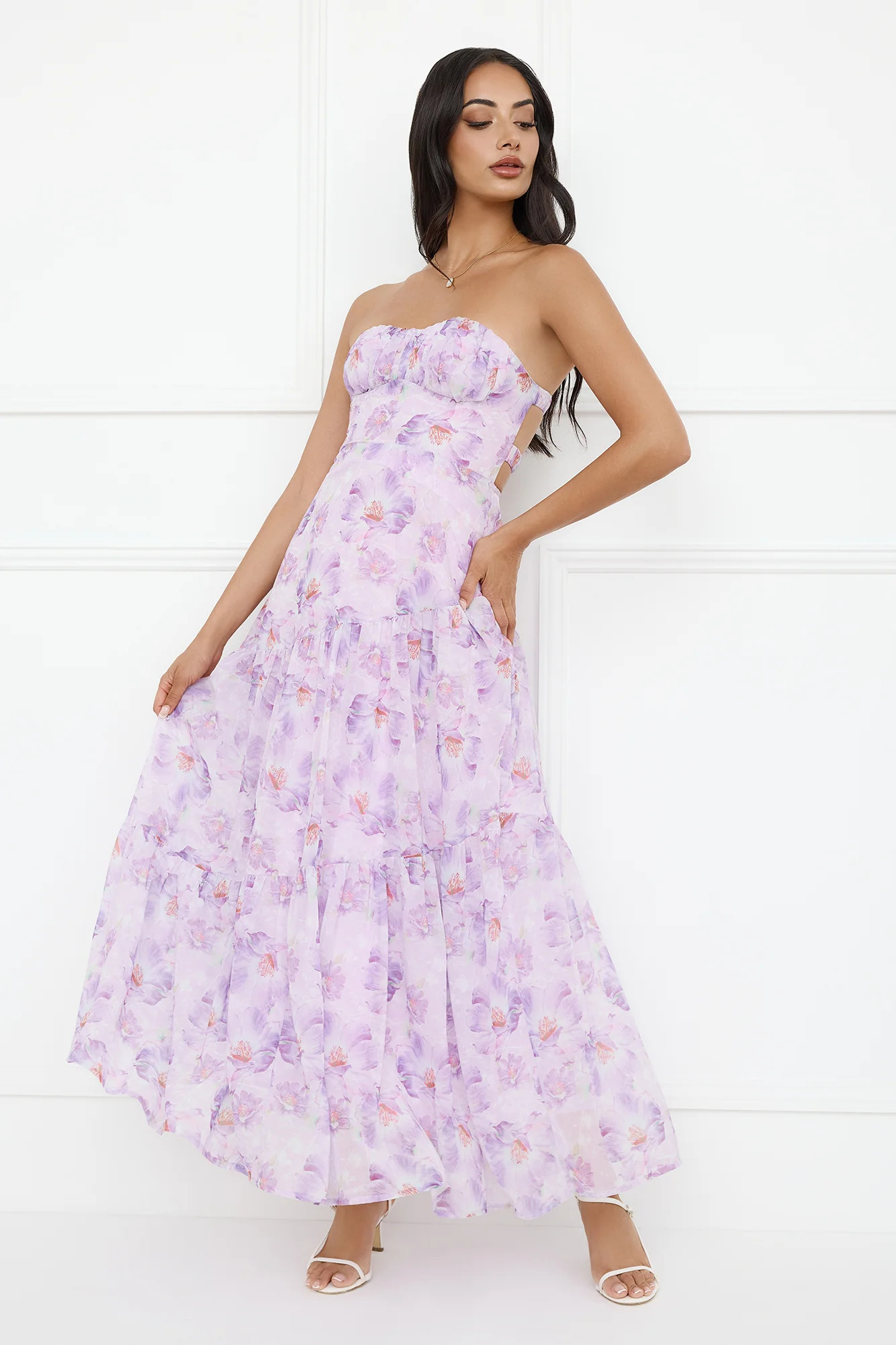 Eliora Strapless Maxi Dress Purple | Hello Molly (AU)