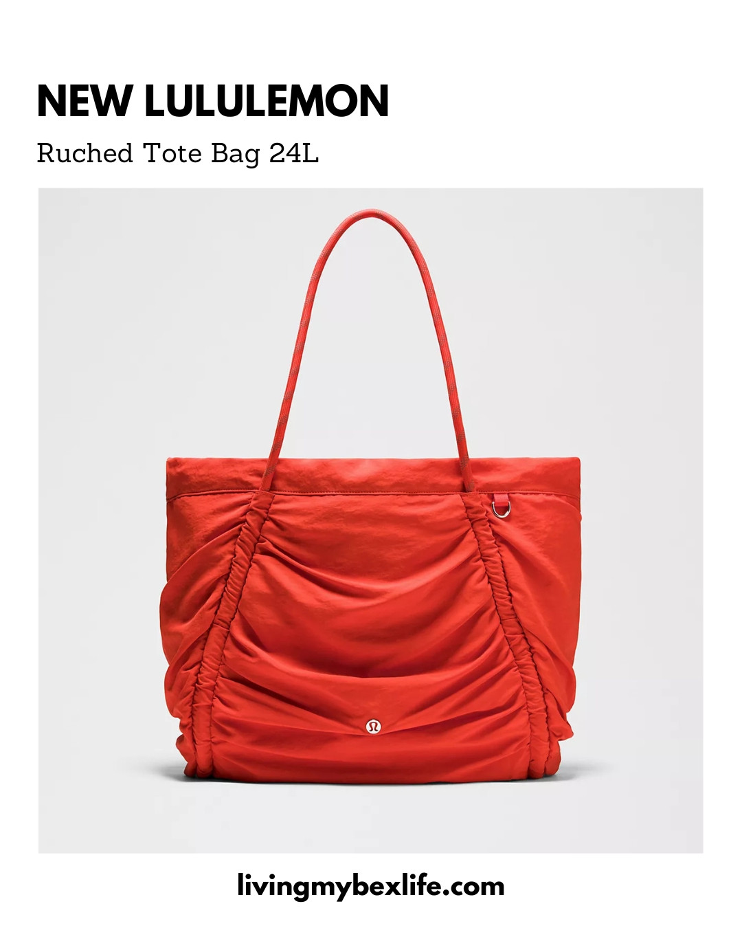 New lululemon Ruched Tote Bag 24L | gym bag, travel bag, carry on bag, lulu tote bag, lululemon purse 

 #LTKootd #LTKfitnessgoals #LTKmomlife