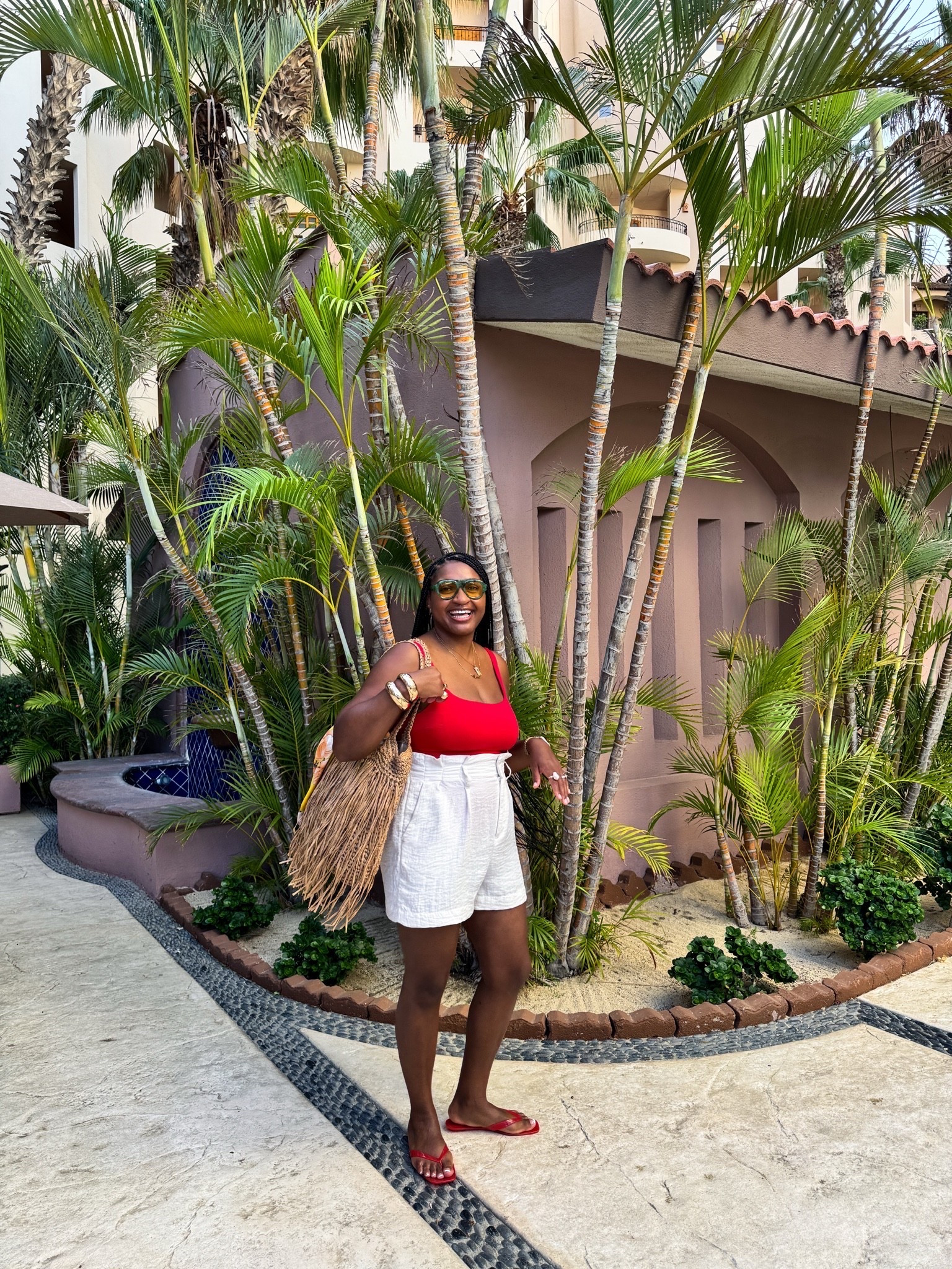 Out of office is never out of style. 🌴👙❤️ Cute swim look for the beach or pool. I am obsessed with these jelly flip flops.