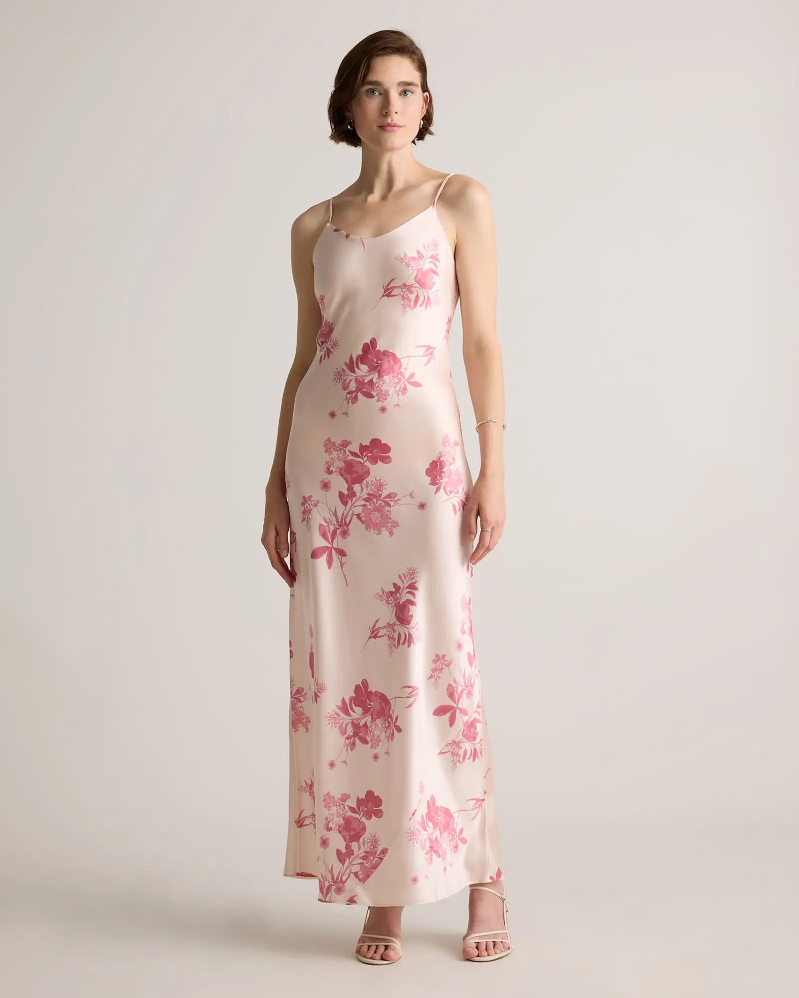 100% Washable Silk Maxi Slip Dress in Bouquet Symphony | Quince
