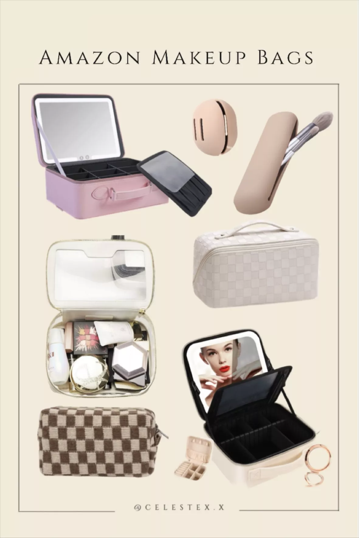  Rownyeon Clear Makeup Bag, Travel Toiletry Bag Makeup