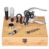Rabbit Wine Corkscrew Opener Set, Wine Aerator Pourer, Vacuum Stopper, Foil Cutter, Drip Ring & 2 Te | Amazon (US)
