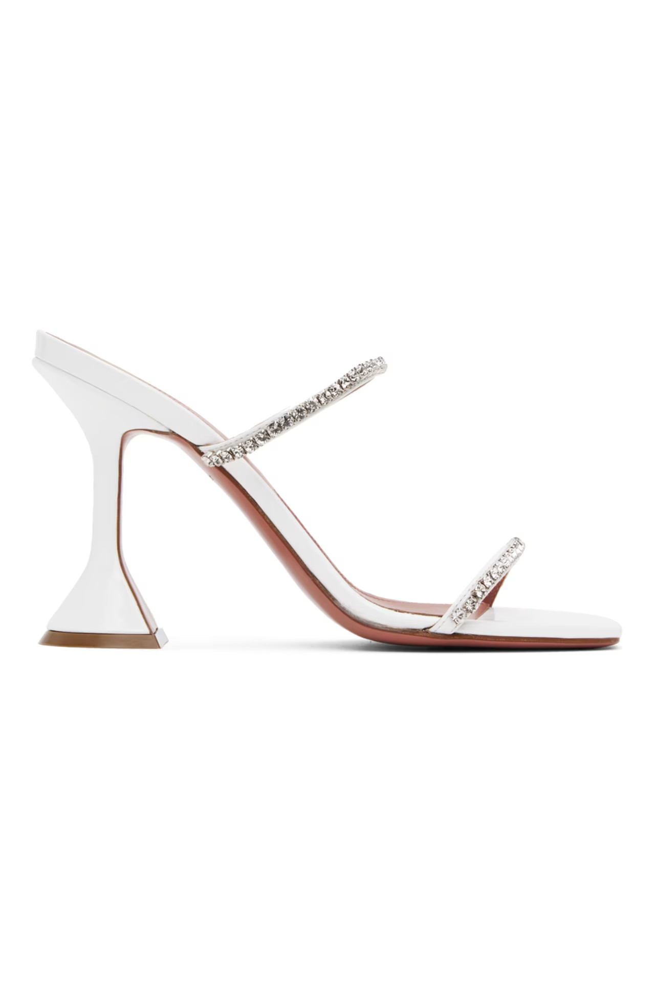 Amina Muaddi - White Gilda Slipper Heeled Sandals | SSENSE