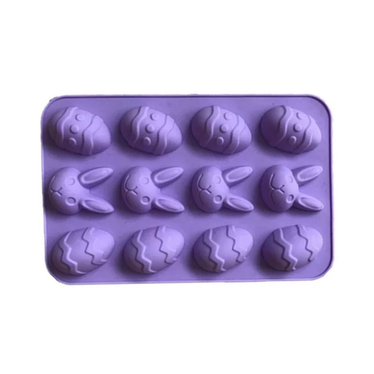 12-Cavity Easter Egg Bunny Baking Mold Candy Cake Chocolate Holiday Silicone Mold Ice Cube | Walmart (US)