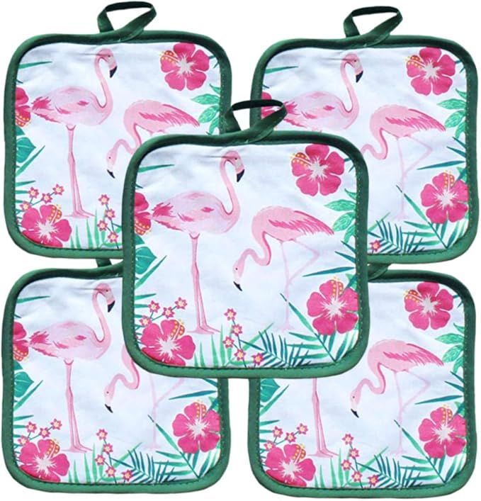 American Linen Bulk Potholders 10 Pack Everyday Quality 6.5" Square Flamingo | Amazon (US)