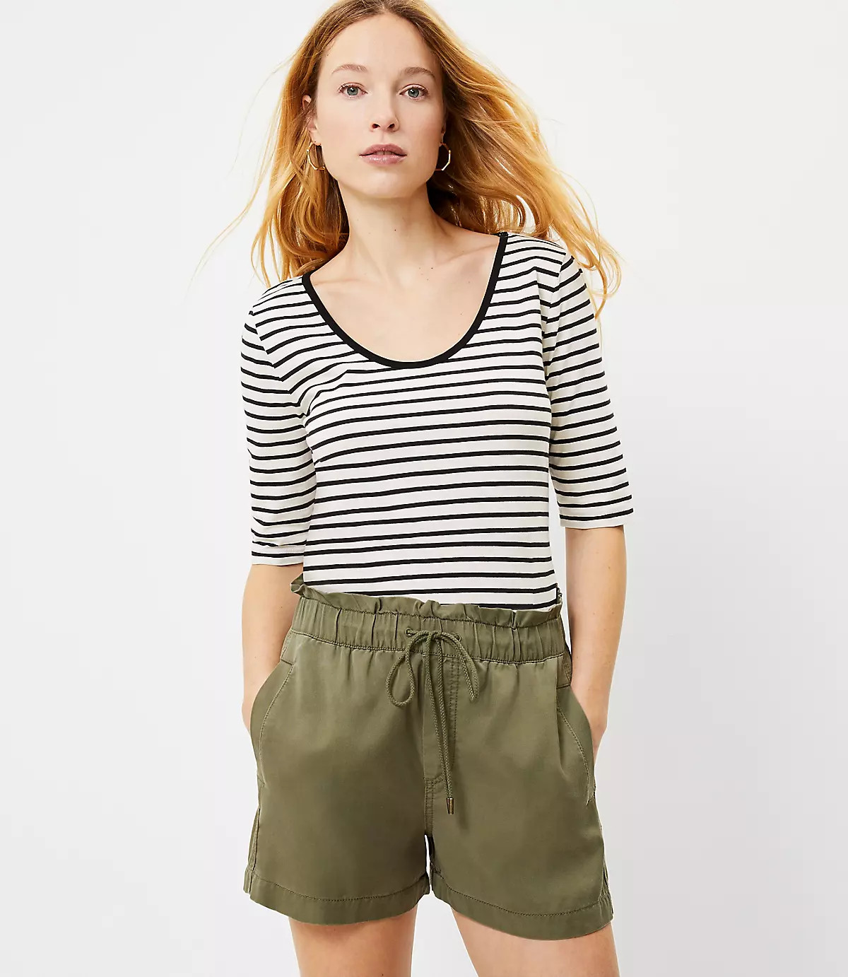 Pull On Shorts in Soft Twill | LOFT | LOFT