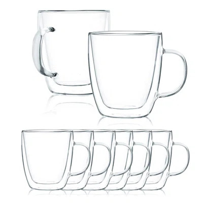 Javafly Double Wall Glass Mugs, Set Of Large Clear Coffee Cups, Borosilicate Glass, Latte And Tea, 1 | Wayfair North America