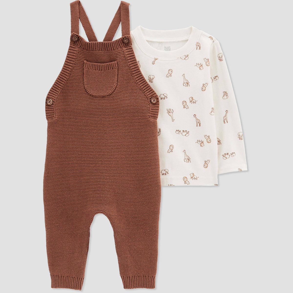 Carter's Just One You®️ Baby Boys' Safari Top & Overalls Set - Brown | Target