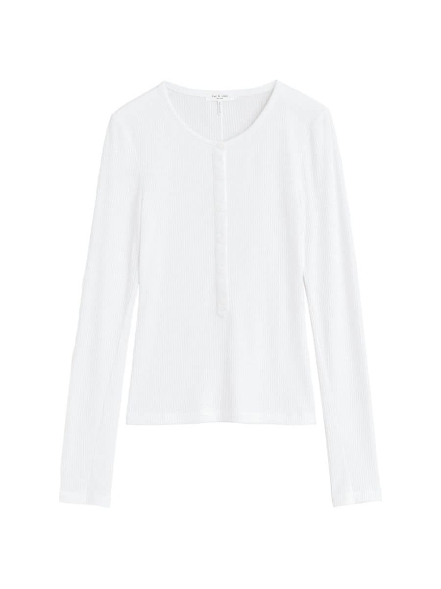 Rib-Knit Henley Shirt | Saks Fifth Avenue