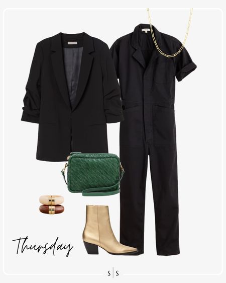 Style Guide of the Week | Transitional outfits to wear in between Summer and Fall

Jumpsuit, metallic gold boot, black blazer, woven camera crossbody bag

Timeless style, outfit ideas, transitional style, warm weather style, Fall outfit, Summer outfits, closet basics, casual style, chic style, everyday outfit. See all details on thesarahstories.com ✨

#LTKstyletip