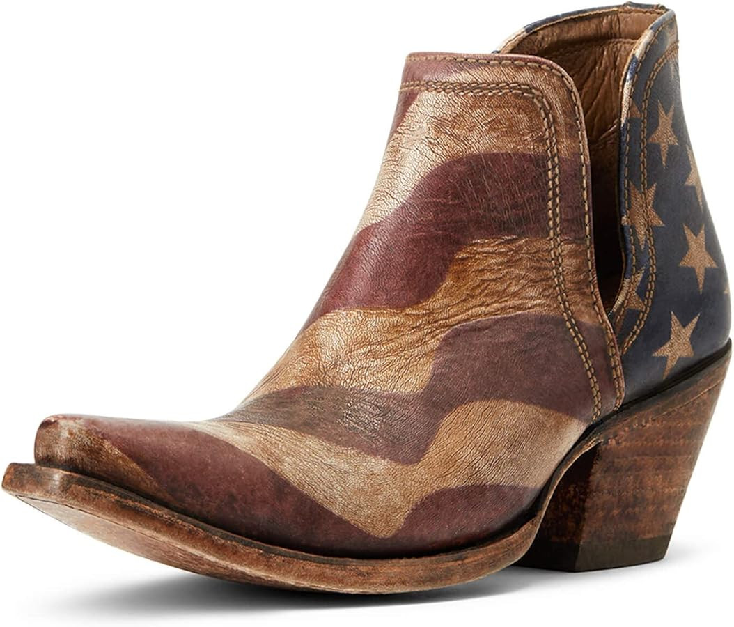 Ariat Womens Dixon Snip Toe Casual Boots Ankle Low Heel 1-2" - Off White | Amazon (US)