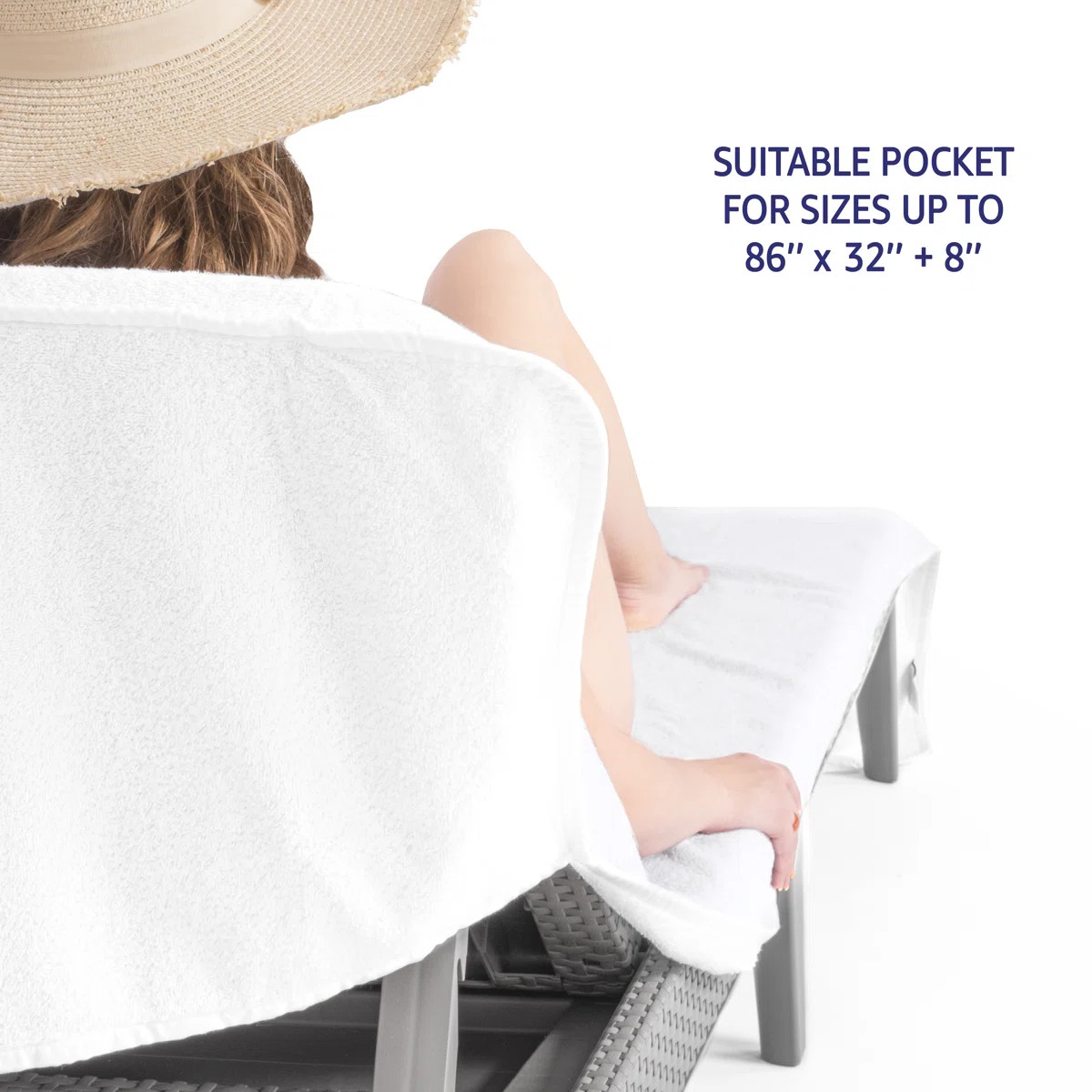 Chaise Lounge Covers with Pocket, 86"x32" Oversized Beach Pool Lounge Chair Towel | Wayfair North America