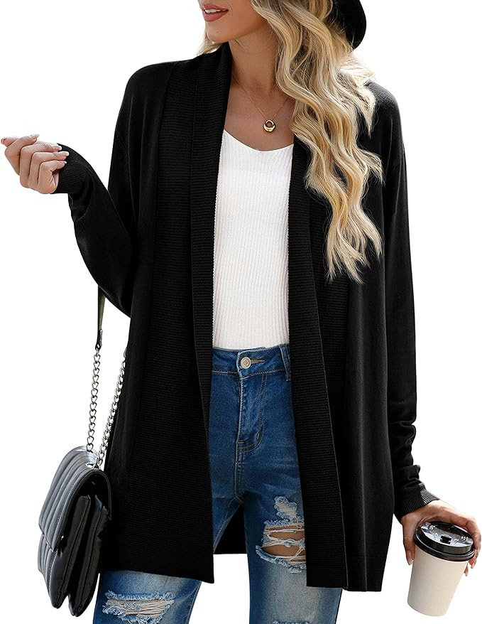 GRECERELLE Women's Long Sleeve Open Front Lightweight Casual Business Dressy Cardigan Sweater Fal... | Amazon (US)