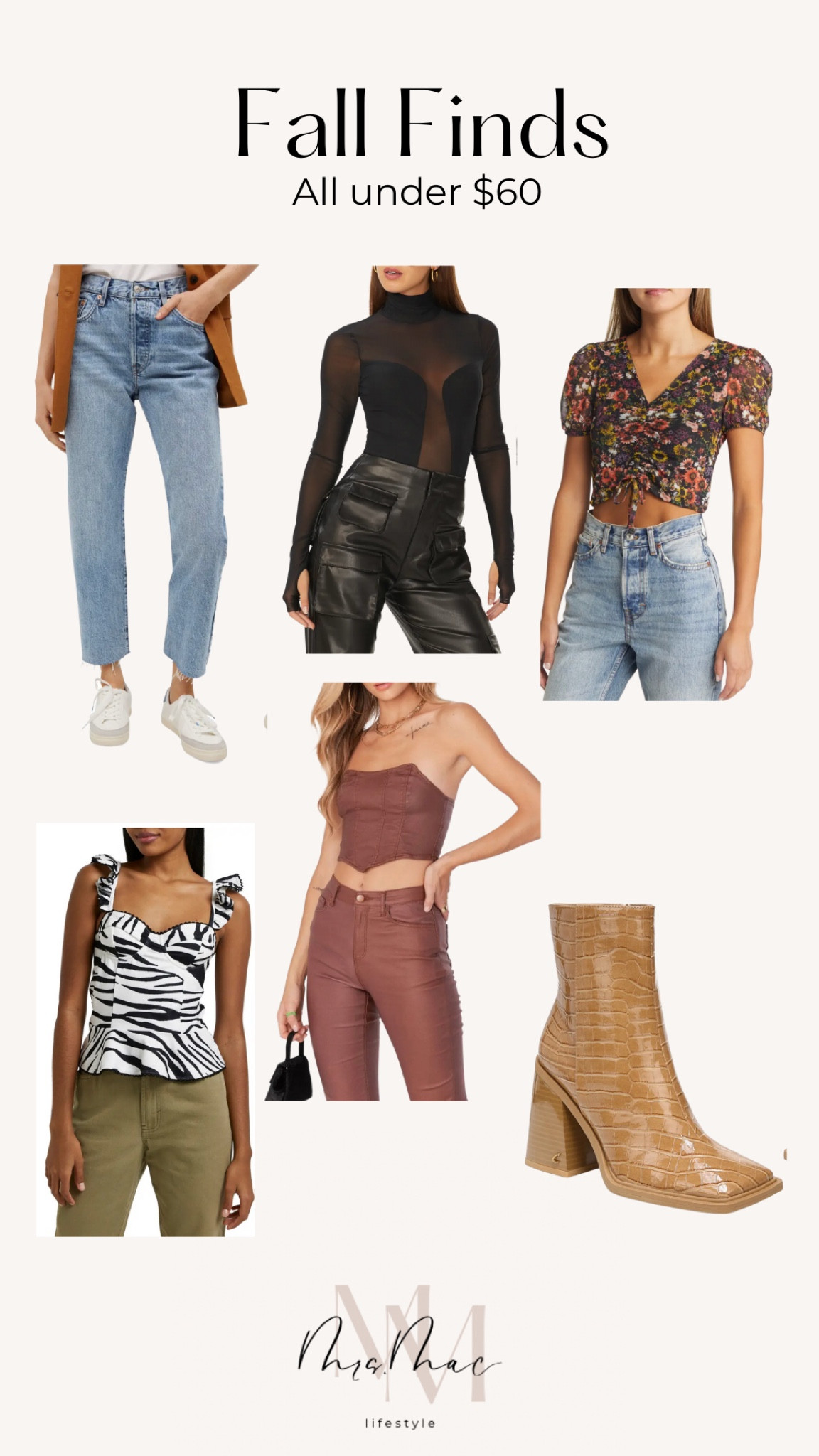 Fall finds.
Casual.
Night out.
Under $60.
Streetwear.
Jeans.
Corset.
Fall florals.
Booties.
Crocodile boots.
Zebra.

#LTKunder100 #LTKSeasonal #LTKunder50