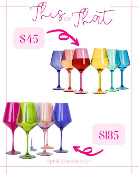It’s Thirsty Thursday over here! 🍷 We gave these as a Christmas gift 🎁 and they are SO GOOD!  Not only are they FUN & colorful, but also plastic & only $45.  🤩 If you’re feeling fancy, we do love our glass Estelle ones too! 😍✨

#LTKfamily #LTKhome #LTKsalealert