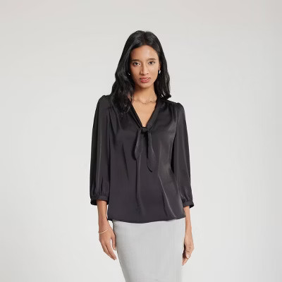Women's Tie Front Blouse - A New Day™ | Target