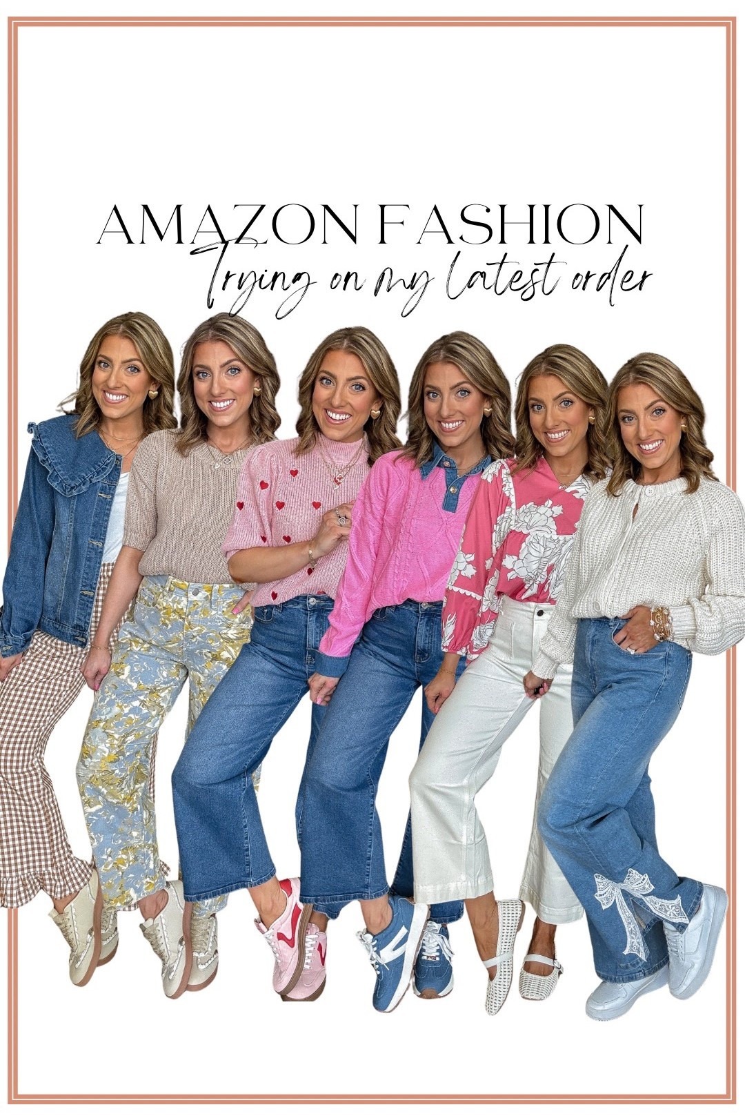 Amazon fashion haul 🤍 trying on my latest order and I’m seriously loving every single piece. So many cute Amazon outfits that are easy to mix and match for everyday wear. From cozy knit sweaters and fun heart details to flattering wide-leg and barrel jeans paired with comfy sneakers—these are the kind of Amazon finds you’ll wear on repeat.

Perfect for casual days, school drop-off, errands, lunch dates, travel days, and easy spring layering. All of these Amazon fashion finds are comfortable, wearable, and still feel put together. Everything is linked and ready to shop ✨

#amazonfashion #amazonhaul #amazonfinds #amazontryon #amazonstyle #amazonoutfits #affordablefashion #everydayoutfits #casualstyle #momstyle #springoutfits #widelegjeans #barreljeans #knitsweater #denimlooks #comfyoutfits #neutralstyle #pinkoutfits #womenownedfashion #ltkfinds #ltkstyle
