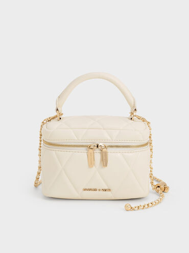 Arwen Quilted Top Handle Vanity Bag
    
         - Cream | Charles & Keith US